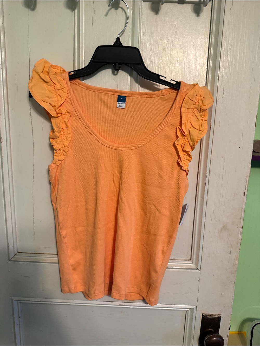 Old Navy Peach Ruffle Sleeve Tank Top